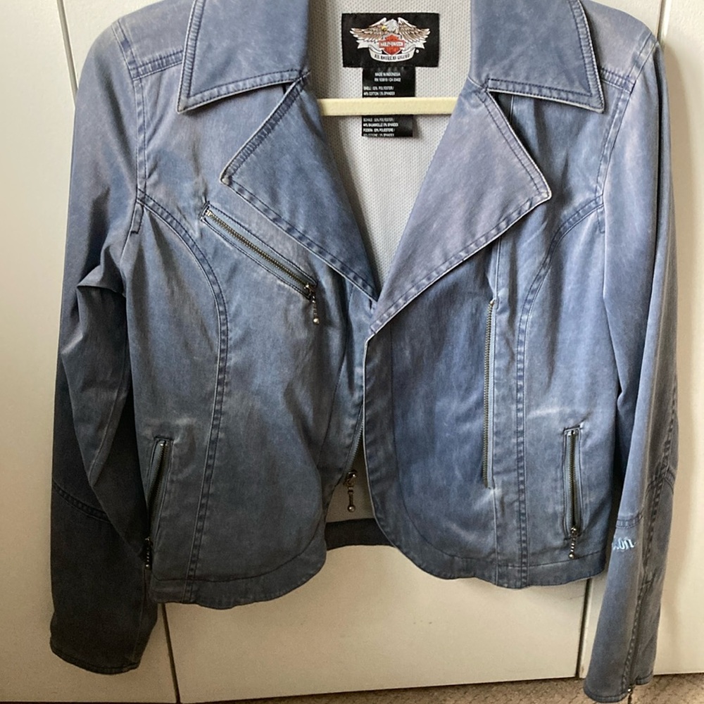 Harley-Davidson Denim Washed Blue Jacket Classic Style